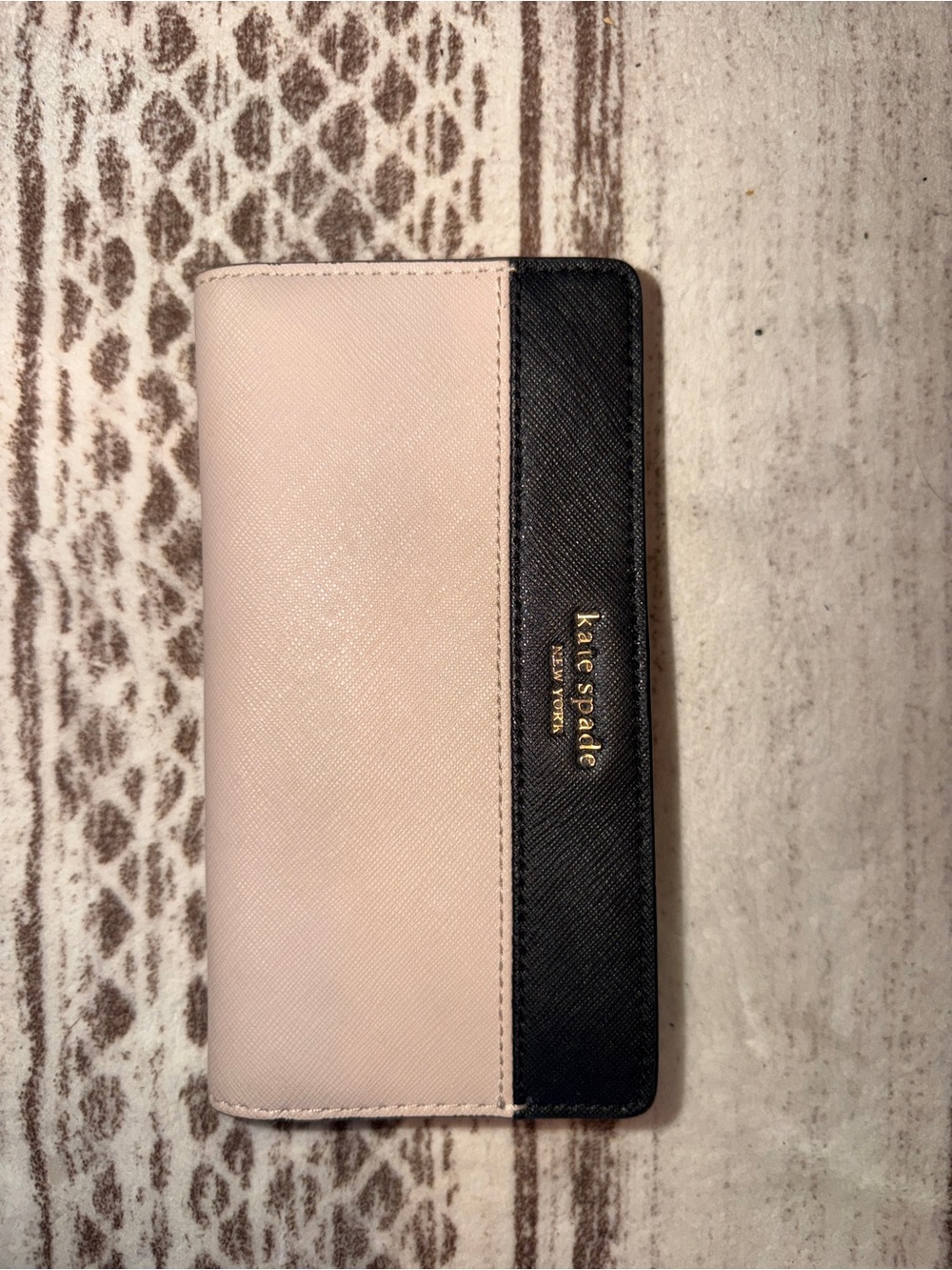 kate spade Two-Tone Pink and Black Bifold Card Holder